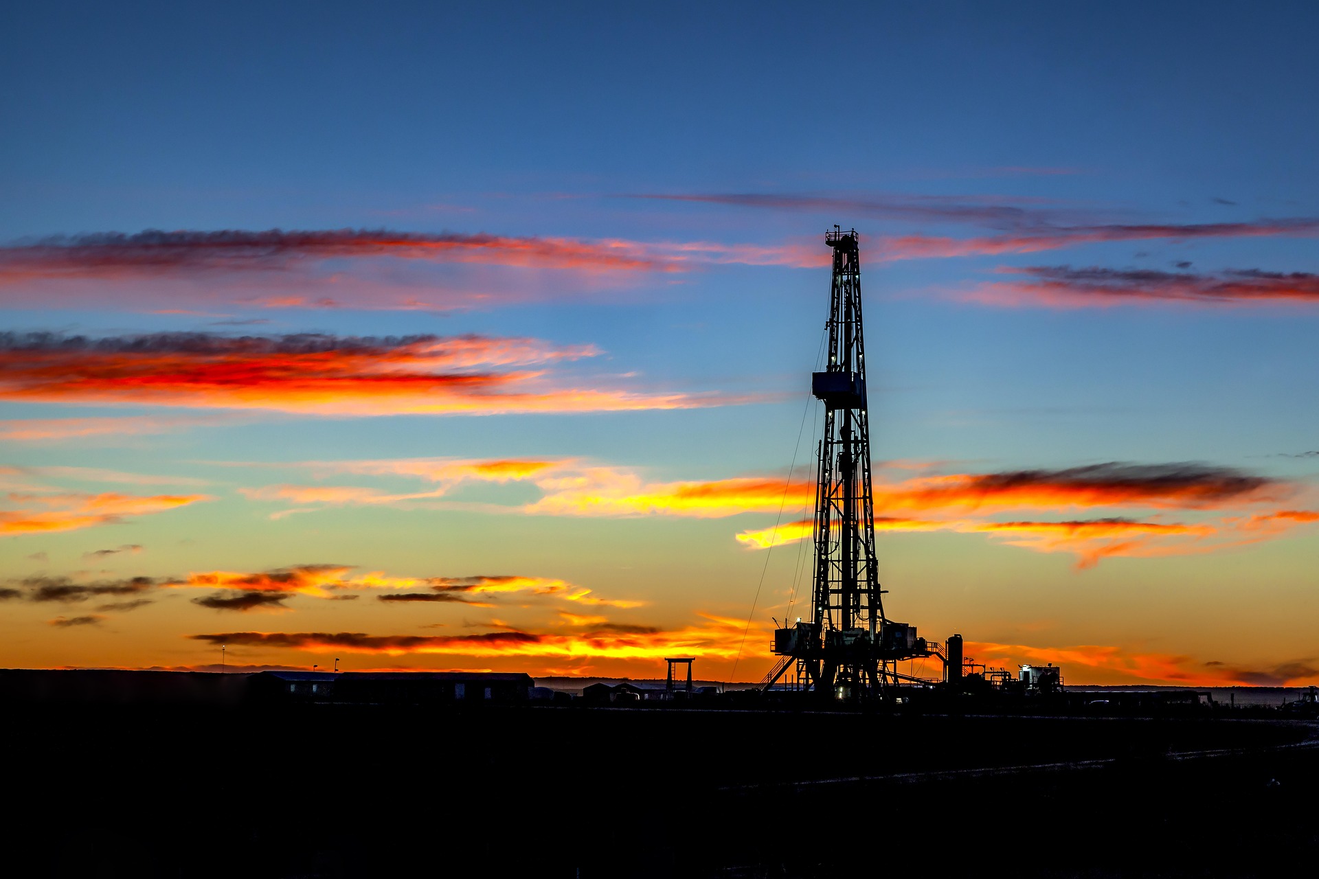 Canadian oil image at sunset